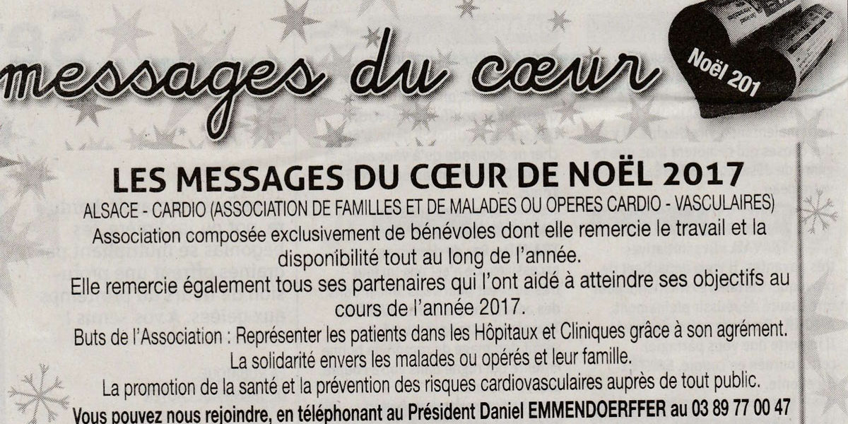 Alsace cardio messages du coeur de noel dna