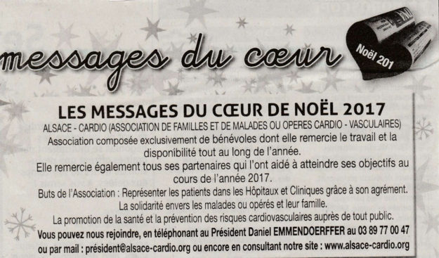 Alsace cardio messages du coeur de noel dna
