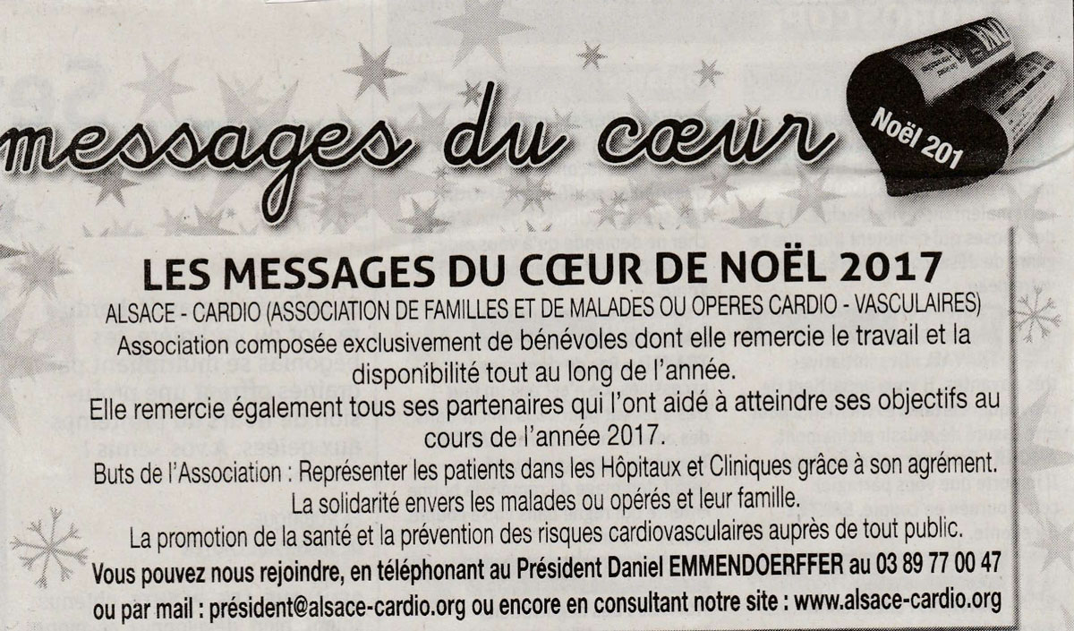 Alsace cardio messages du coeur de noel dna